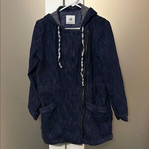 CAbi Dark Blue Hooded Jean Jacket Woman’s M